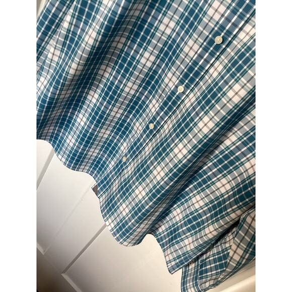 Untuckit Men's Plaid Slim Fit Wrinkle-Free Button Down Shirt Blue White XX-Large - Picture 3 of 8